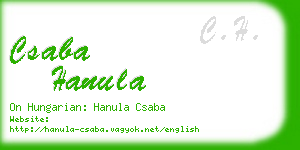 csaba hanula business card